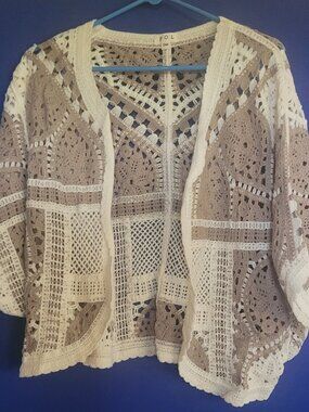 3/4 sleeve relaxed fit crochet cardigan Pol brand